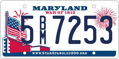 MD license plate 5BM7253
