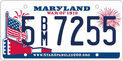 MD license plate 5BM7255