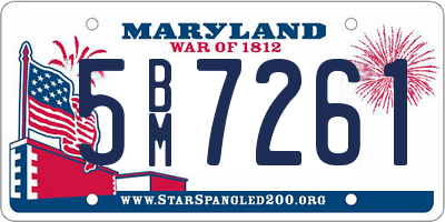 MD license plate 5BM7261