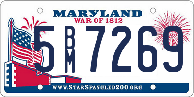 MD license plate 5BM7269