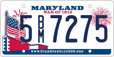 MD license plate 5BM7275