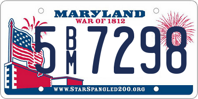 MD license plate 5BM7298