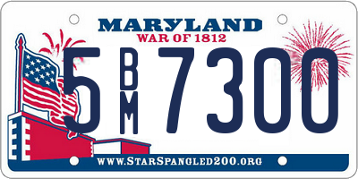 MD license plate 5BM7300