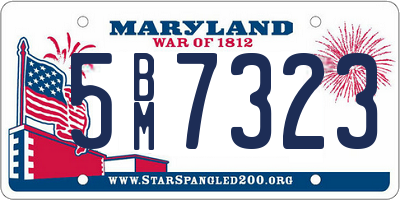MD license plate 5BM7323