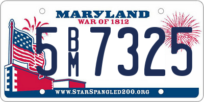 MD license plate 5BM7325
