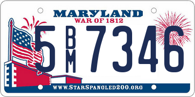 MD license plate 5BM7346