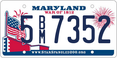 MD license plate 5BM7352