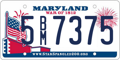 MD license plate 5BM7375