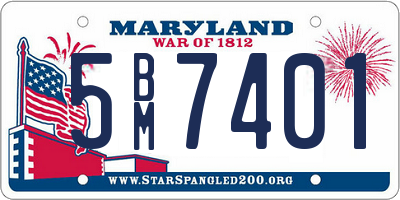 MD license plate 5BM7401