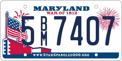 MD license plate 5BM7407