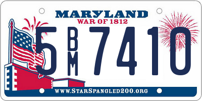 MD license plate 5BM7410