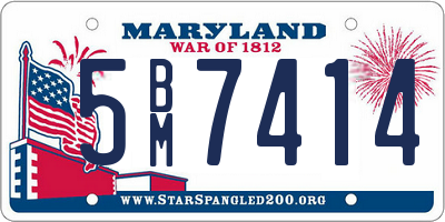 MD license plate 5BM7414