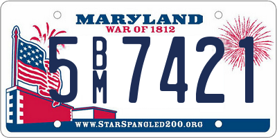 MD license plate 5BM7421