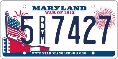 MD license plate 5BM7427