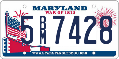 MD license plate 5BM7428