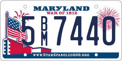 MD license plate 5BM7440