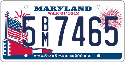 MD license plate 5BM7465