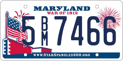 MD license plate 5BM7466