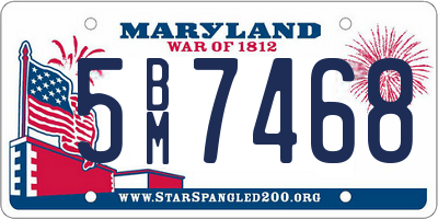 MD license plate 5BM7468