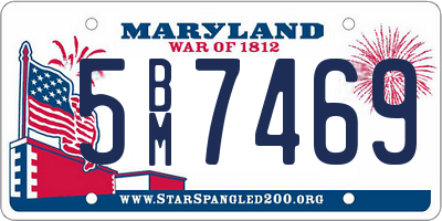 MD license plate 5BM7469
