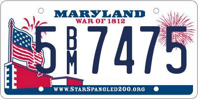 MD license plate 5BM7475