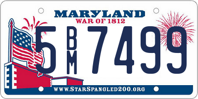 MD license plate 5BM7499