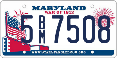 MD license plate 5BM7508