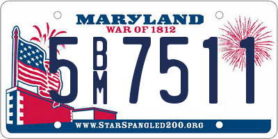 MD license plate 5BM7511