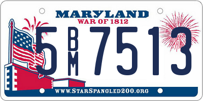 MD license plate 5BM7513