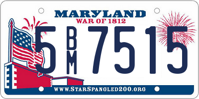 MD license plate 5BM7515