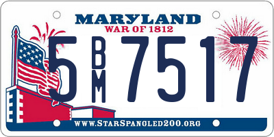 MD license plate 5BM7517