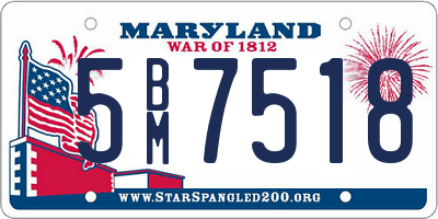 MD license plate 5BM7518