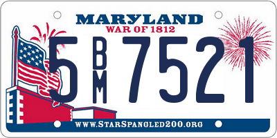 MD license plate 5BM7521