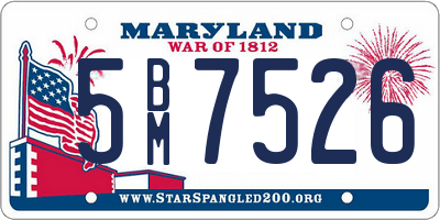 MD license plate 5BM7526