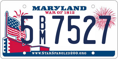 MD license plate 5BM7527