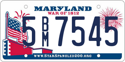 MD license plate 5BM7545