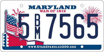 MD license plate 5BM7565