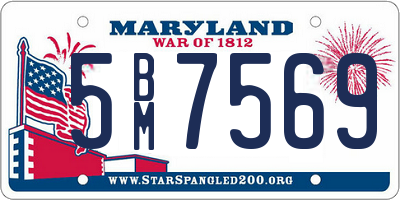 MD license plate 5BM7569