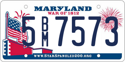 MD license plate 5BM7573