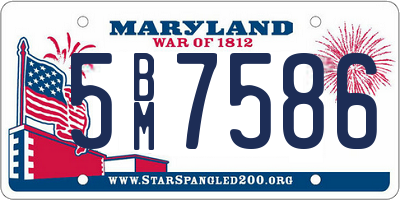 MD license plate 5BM7586