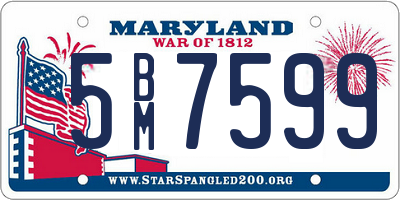 MD license plate 5BM7599
