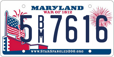 MD license plate 5BM7616