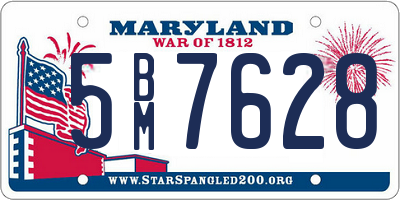 MD license plate 5BM7628