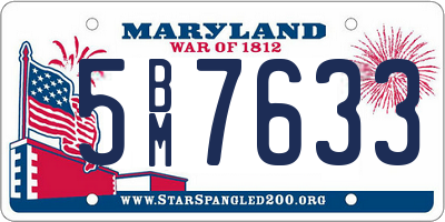 MD license plate 5BM7633