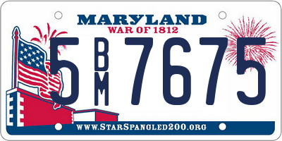 MD license plate 5BM7675