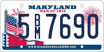 MD license plate 5BM7690