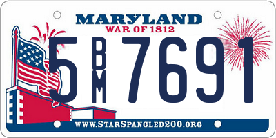 MD license plate 5BM7691