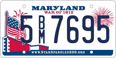 MD license plate 5BM7695