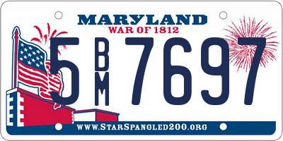 MD license plate 5BM7697