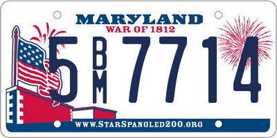 MD license plate 5BM7714
